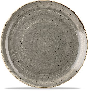 Teller flach rund 26 cm Peppercorn Grey, Stonecast