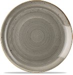 Teller flach rund 26 cm Peppercorn Grey, Stonecast