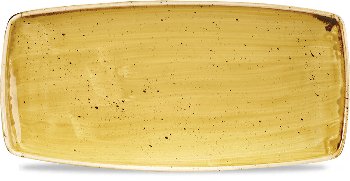 Platte 29,5 x 14 cm Mustard Seed Yellow, Stonecast