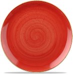 Teller flach rund 26 cm Berry Red, Stonecast