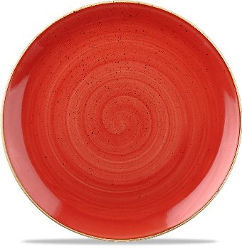 Teller flach rund 21,7 cm Berry Red, Stonecast